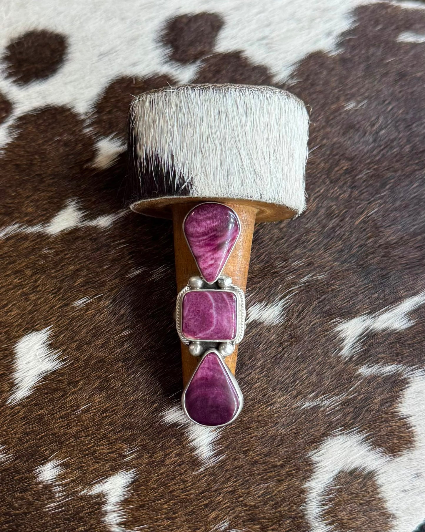 Purple Spiny 3 Stone Ring *Native