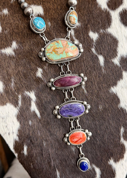 Multi Stone Pearl Lariat *Native