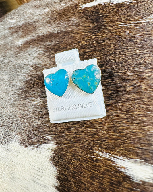 Small Turquoise Heart Stud (Stone Varies)