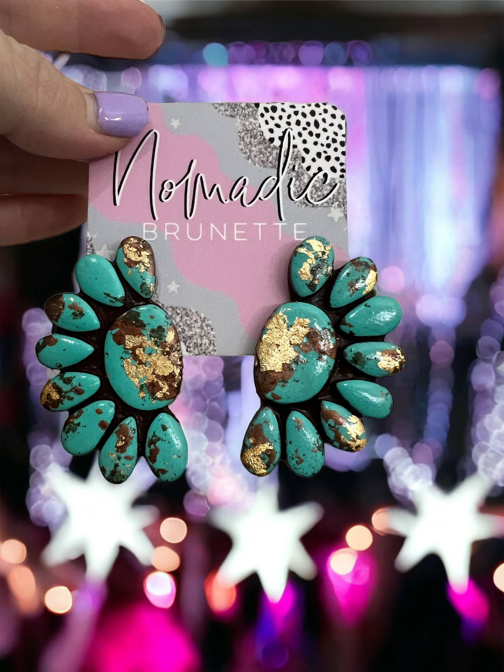 Henley Clay Earrings- Turquoise Stone