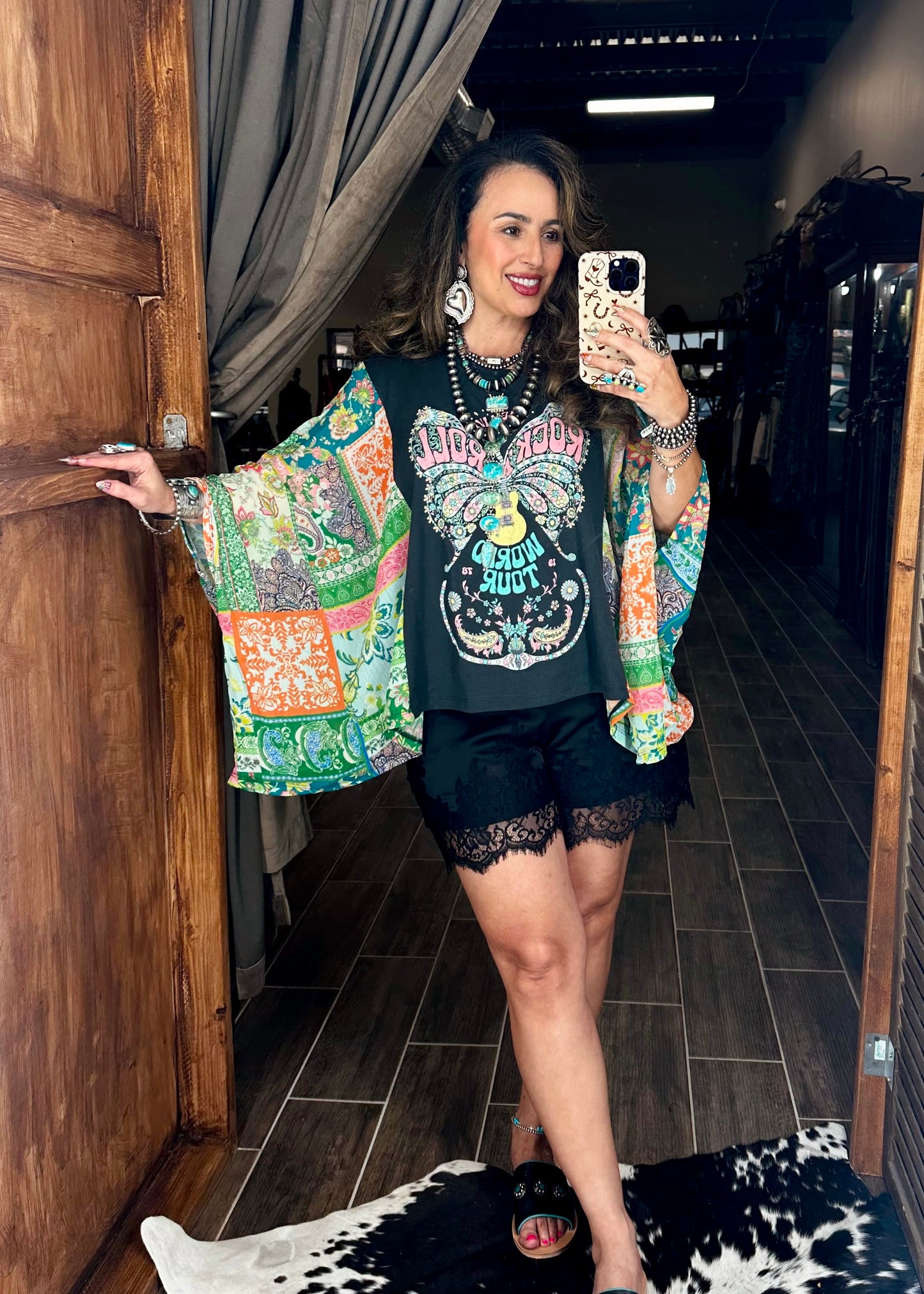 Rock N Roll Butterfly Poncho Tee