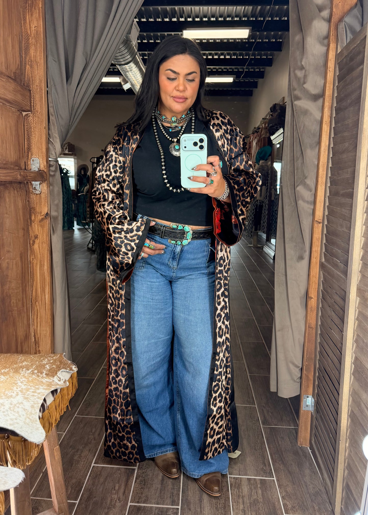 Reversible Leopard Duster