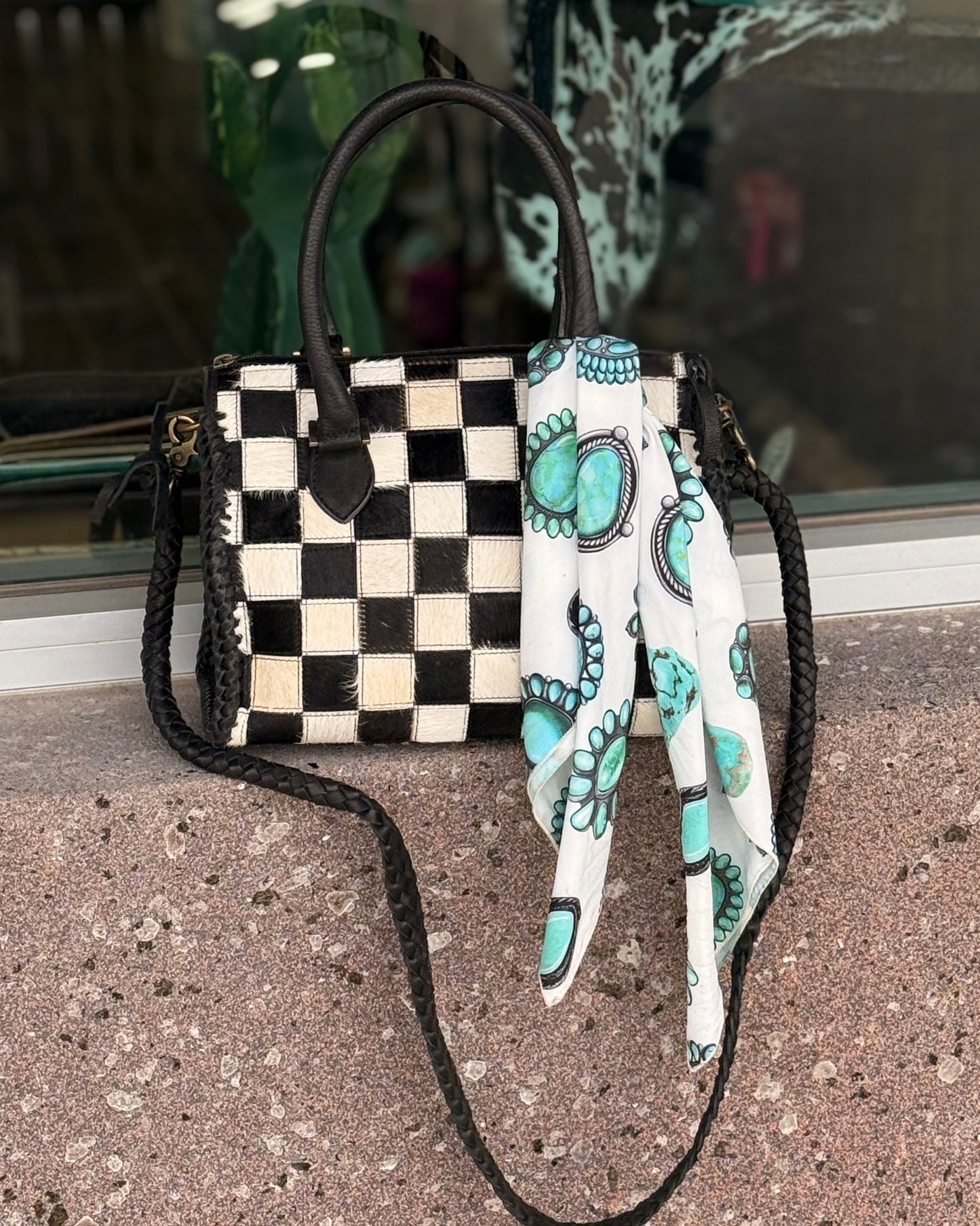 American Darling Cowhide Checkered Speedy Medium