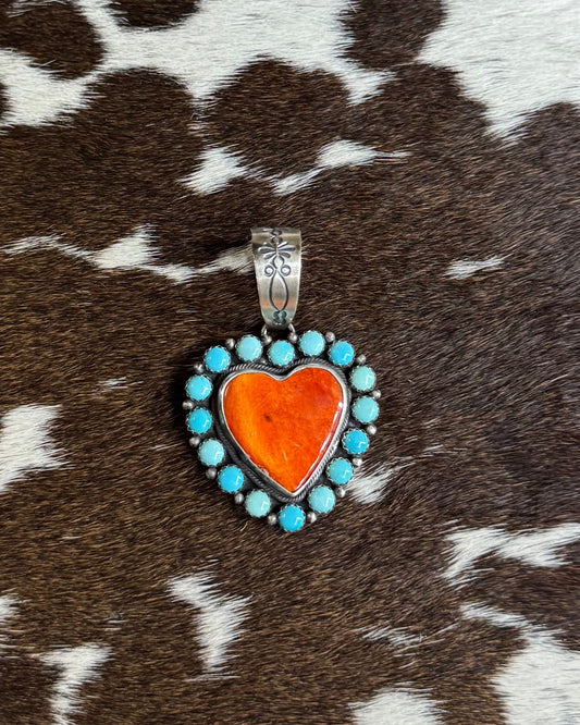 Spiny & Turquoise Heart Pendant *Native