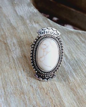 White Stone Ring