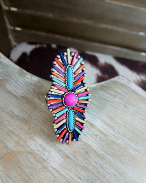 Multi Color Western Ring