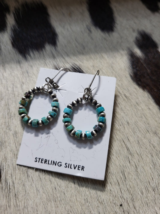 Mini Pearl Turquoise Earrings