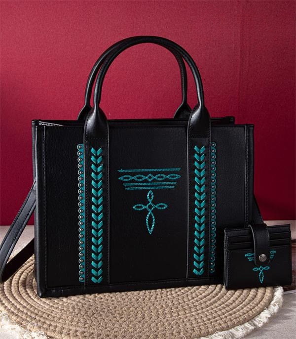 Montana West Tote *Black & Turquoise
