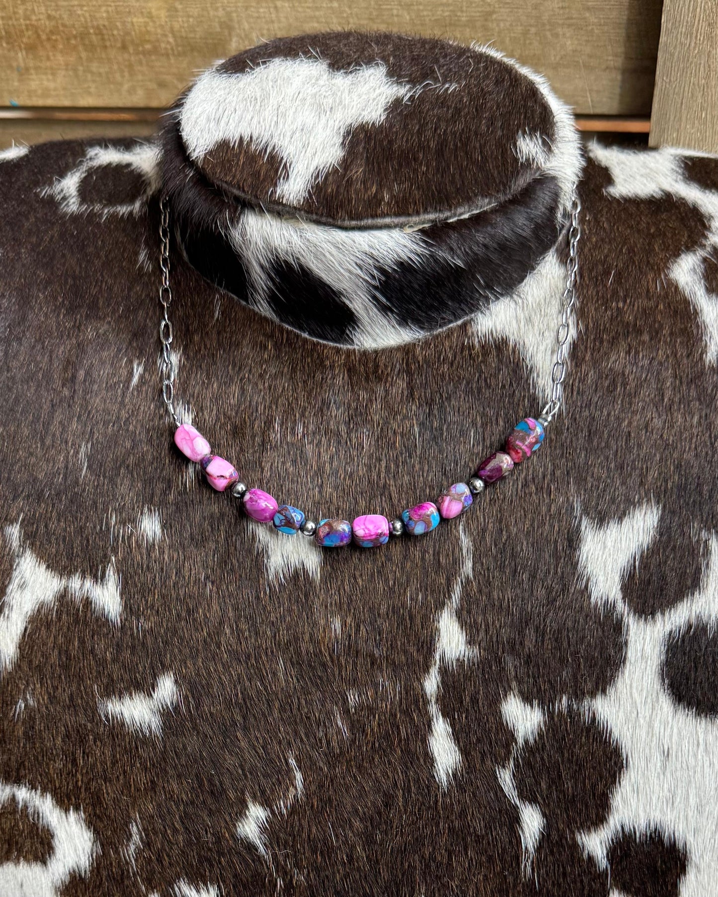 Pink Dahlia Simple Stacker Necklace *Non Native