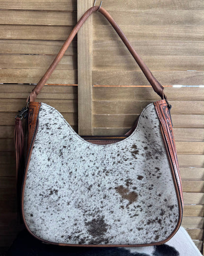 Cowhide Tooled Shoulder Bag