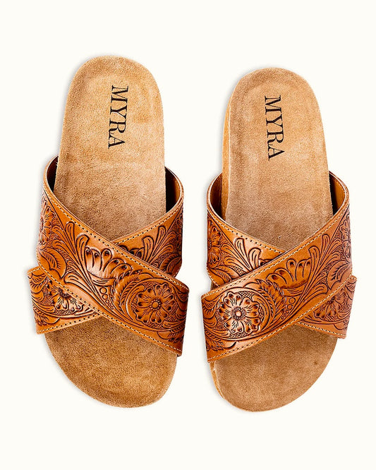 Gracie Hand Tooled Leather Sandals