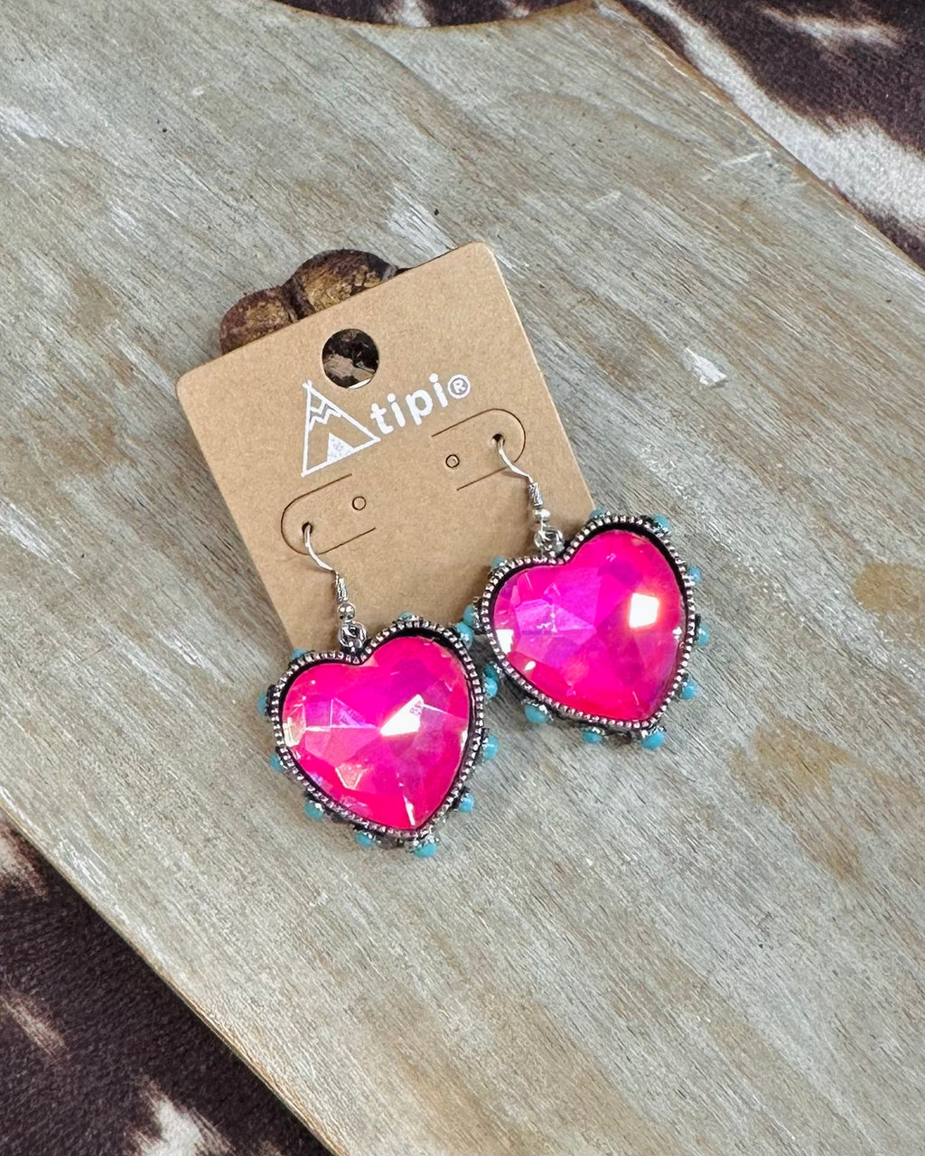 Heart Throb Crystal Earrings *Pink