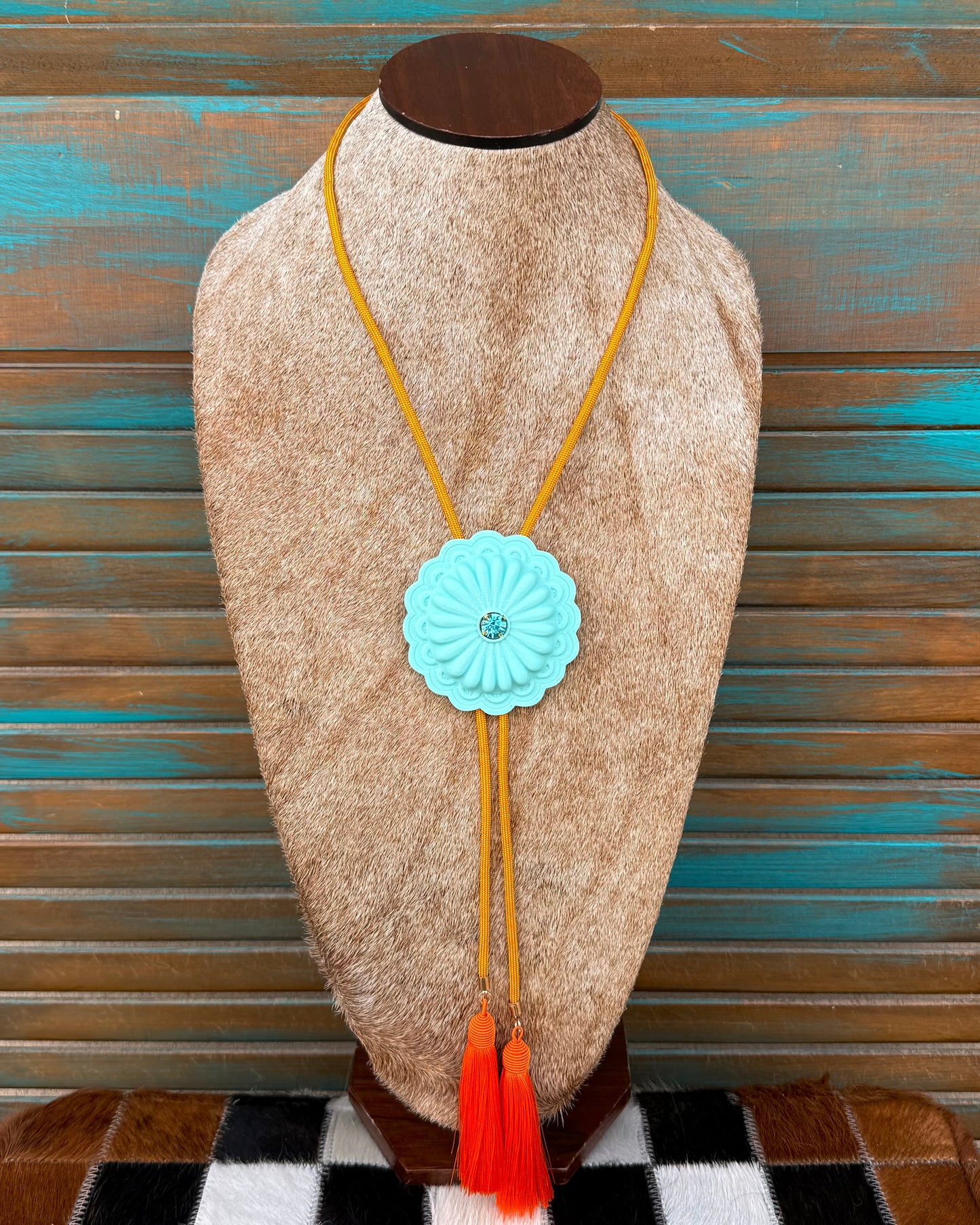 Concho Acrylic Western Bolo