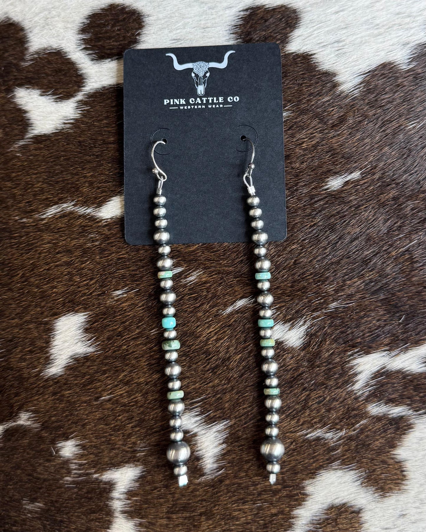 Turquoise Pearl Drop Earrings *Native