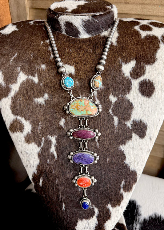 Multi Stone Pearl Lariat *Native
