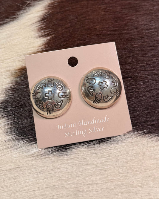 Pattern Pillow Pearl Earrings *Native