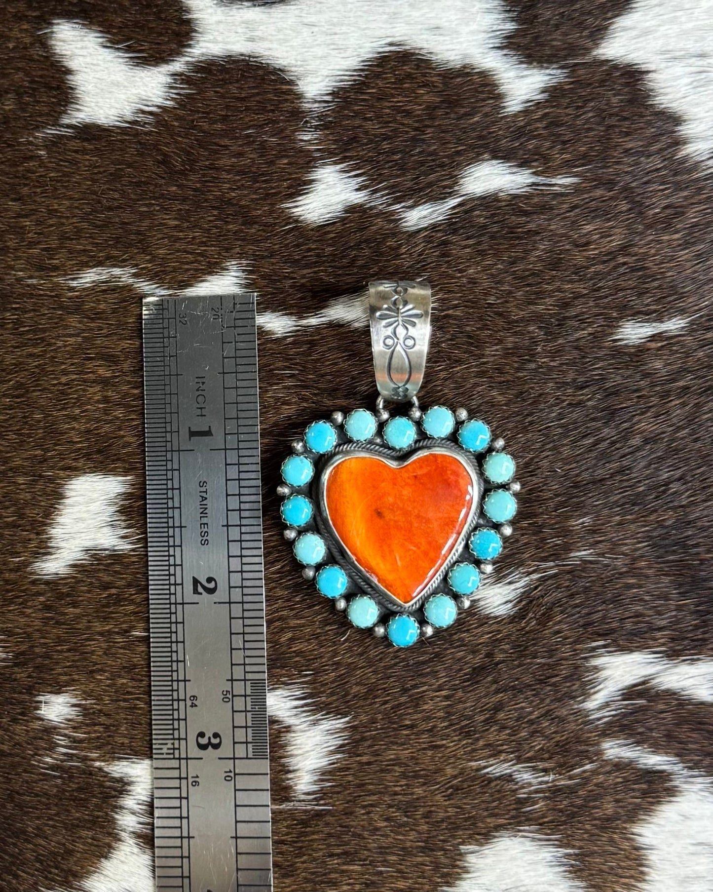 Spiny & Turquoise Heart Pendant *Native