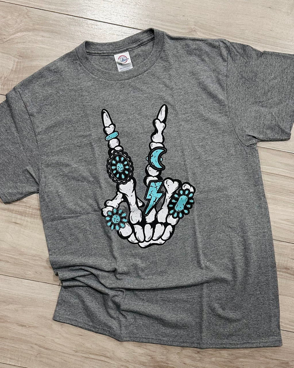 Turquoise Skelly Graphic Tee