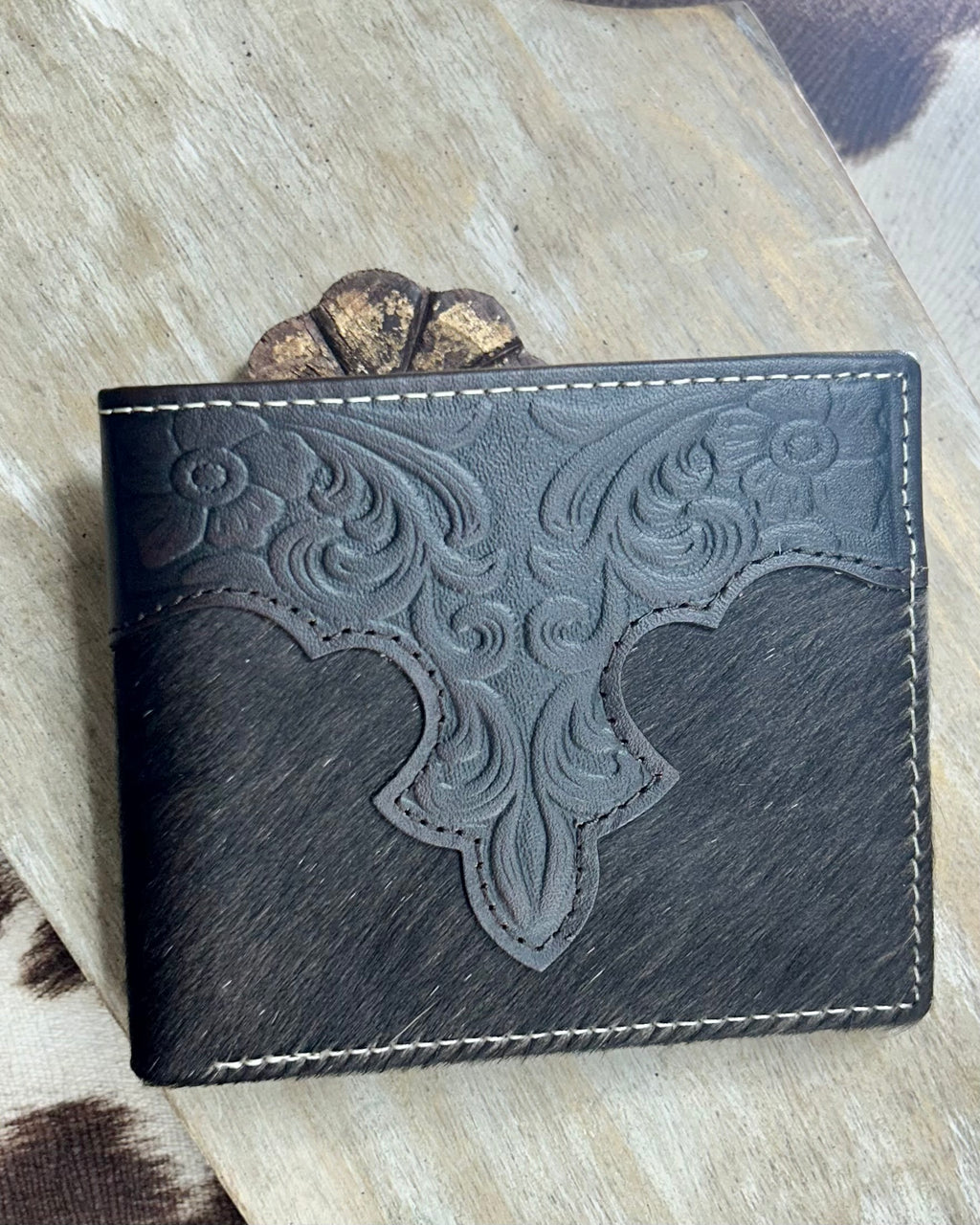 Chocolate Brown Cowhide Leather Wallet