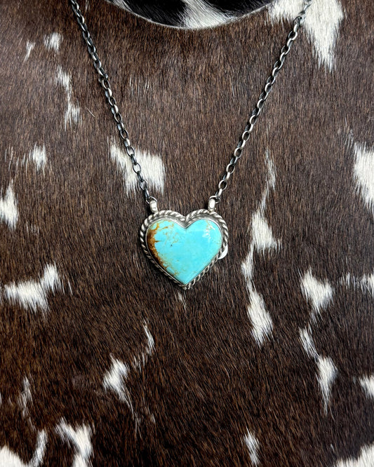 Kingman Turquoise Heart Necklace *Native