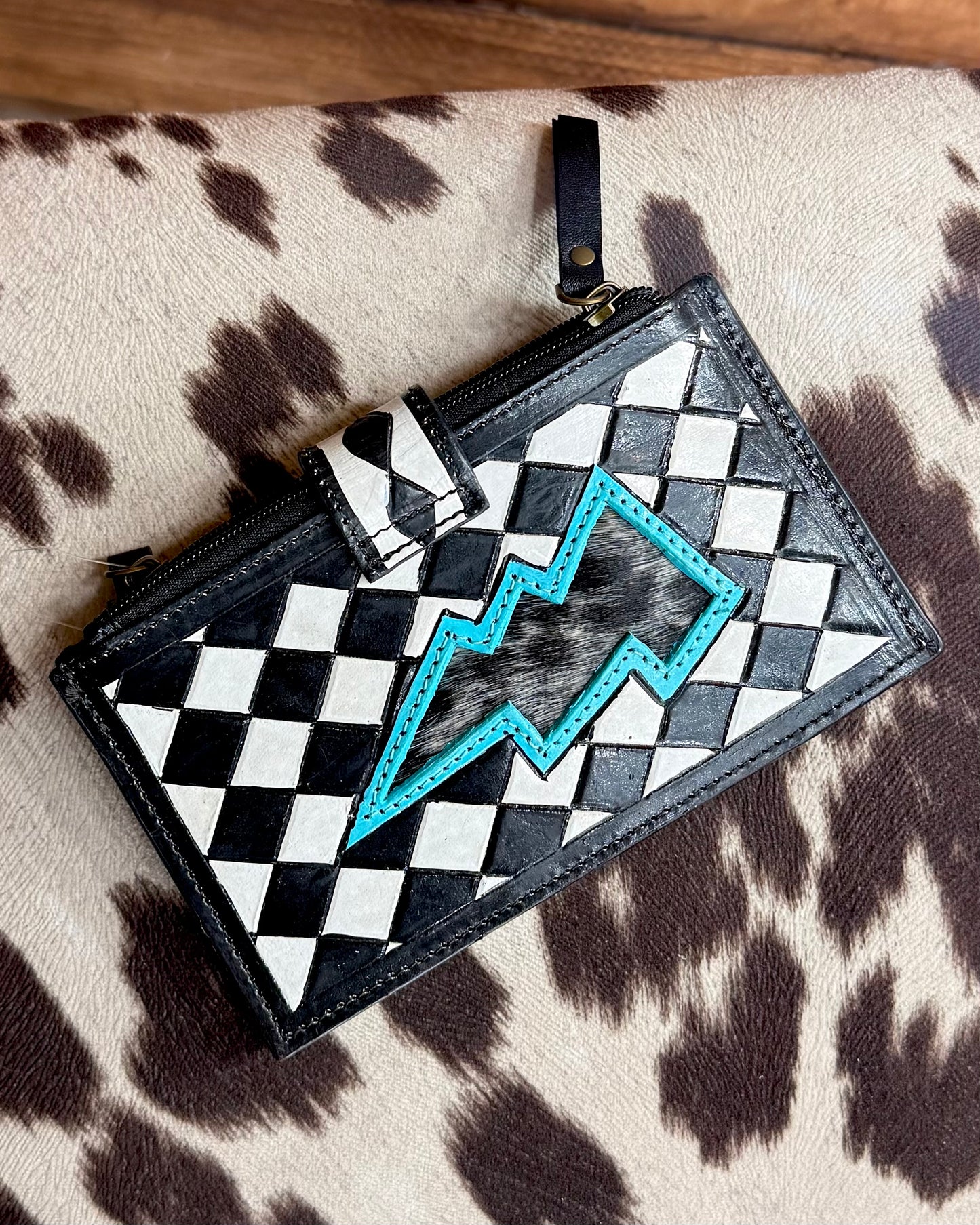 Checkered Card Wallet