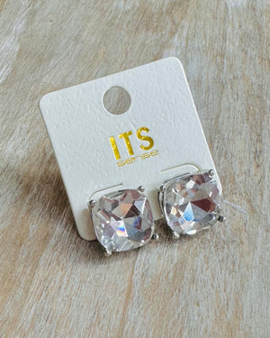 Clear Crystal Stud Earrings