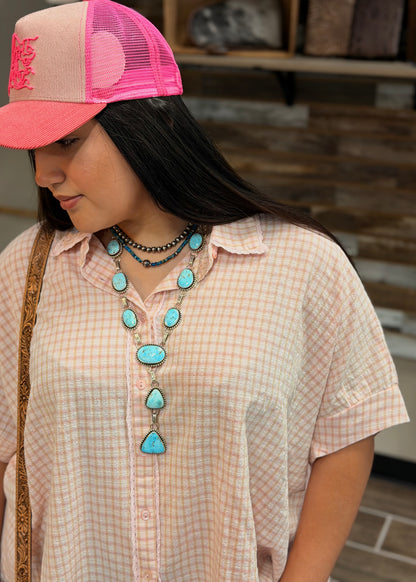 Pretty In Pink Button Up