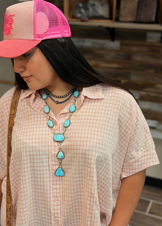 Pretty In Pink Button Up
