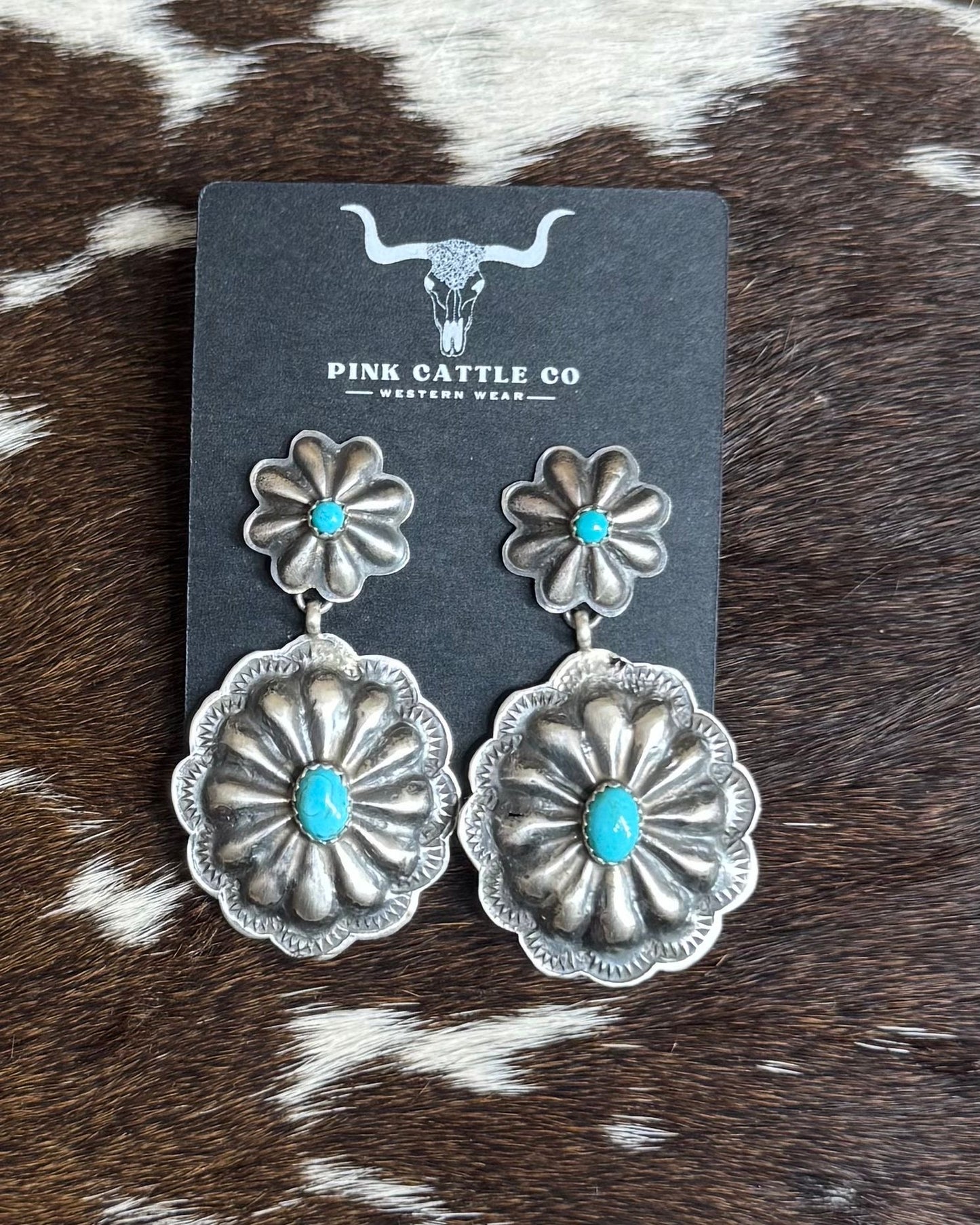 Rita Lee Double Concho Stud Dangles *Native