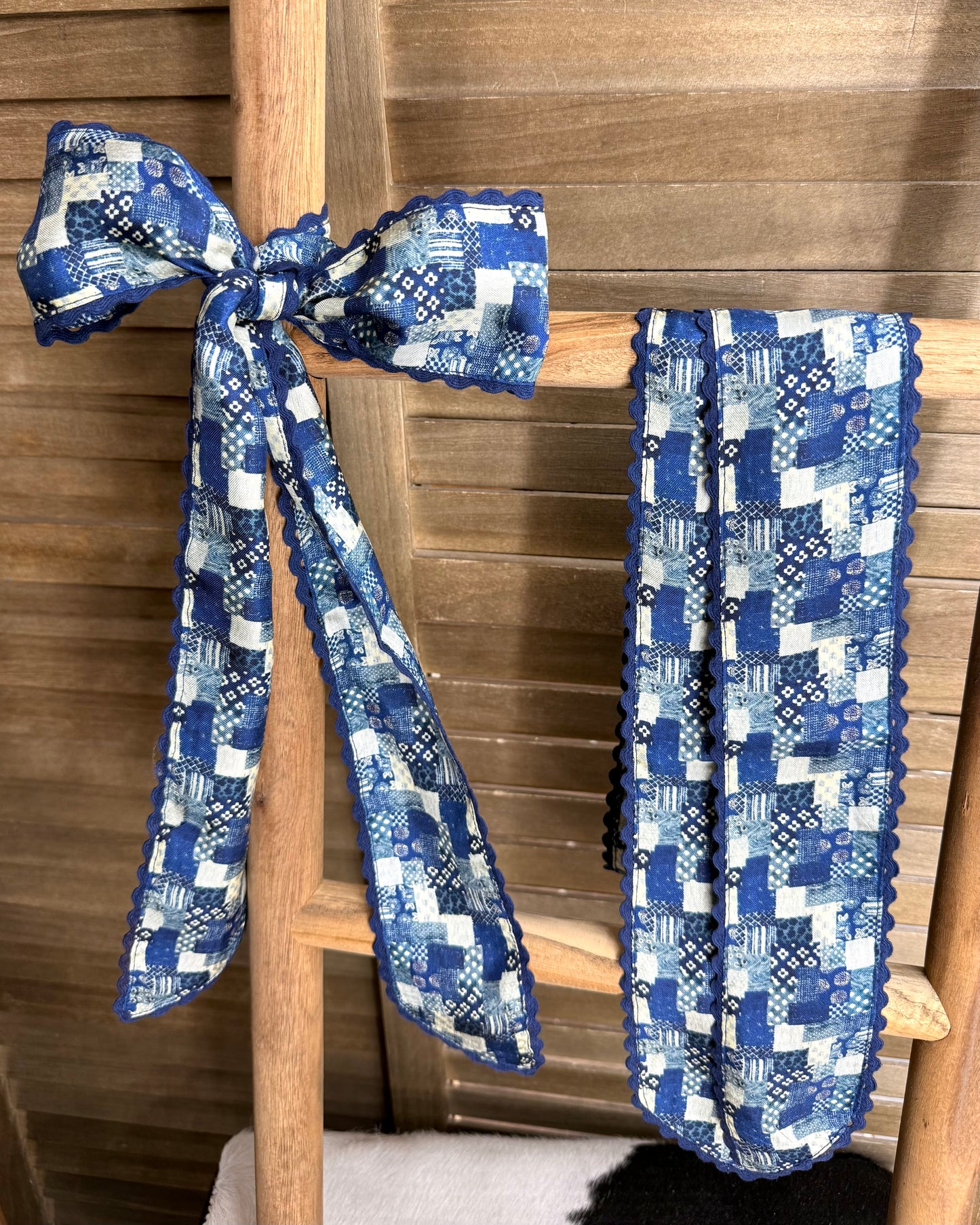 Blue Patchwork Twilly