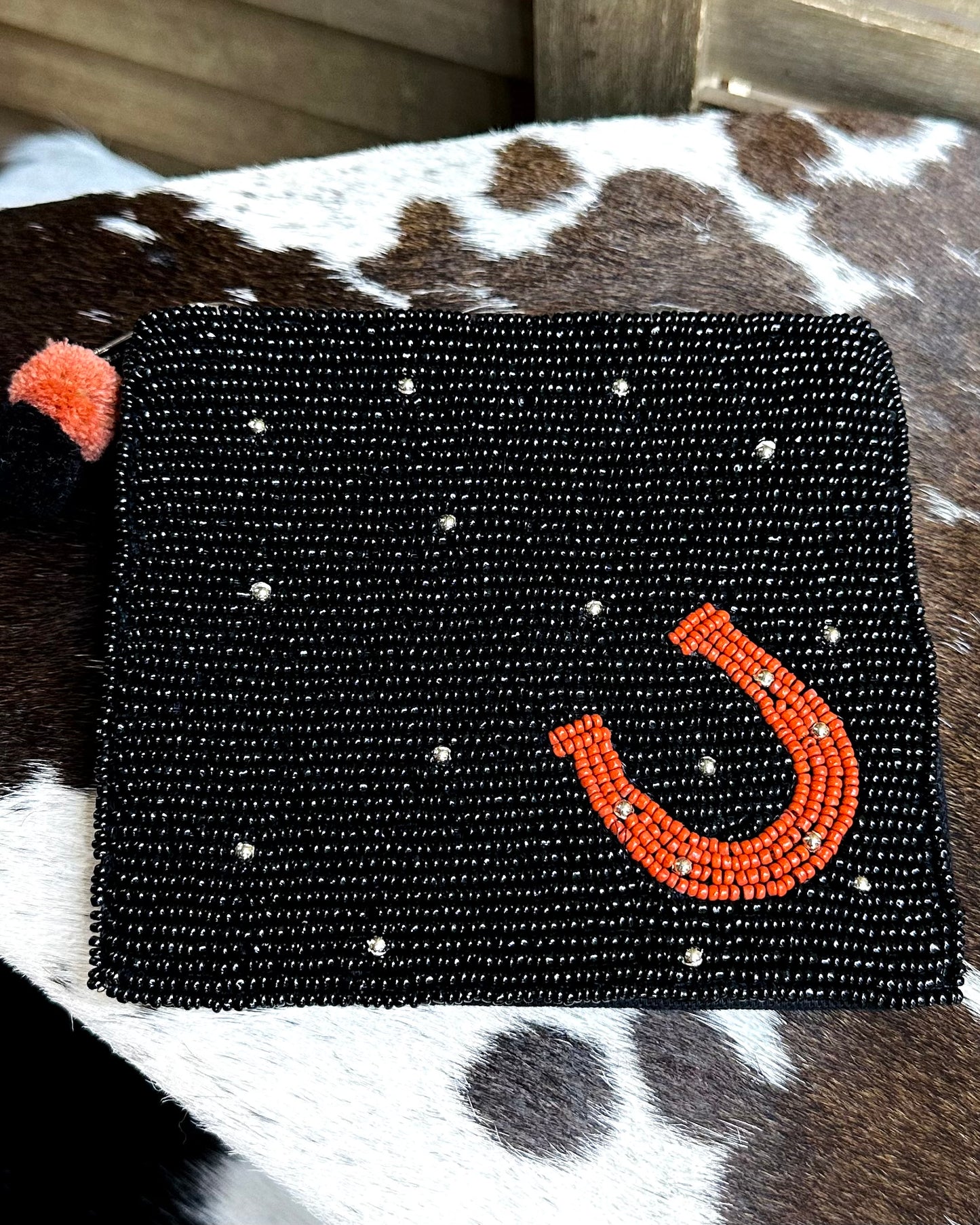 Horse Shoe Beaded Pouch