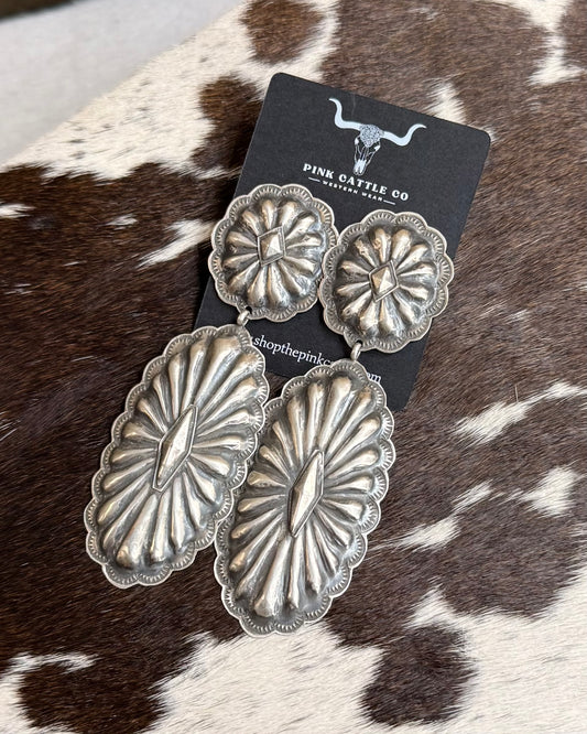 Rita Lee Double Concho Stud Dangles *Native