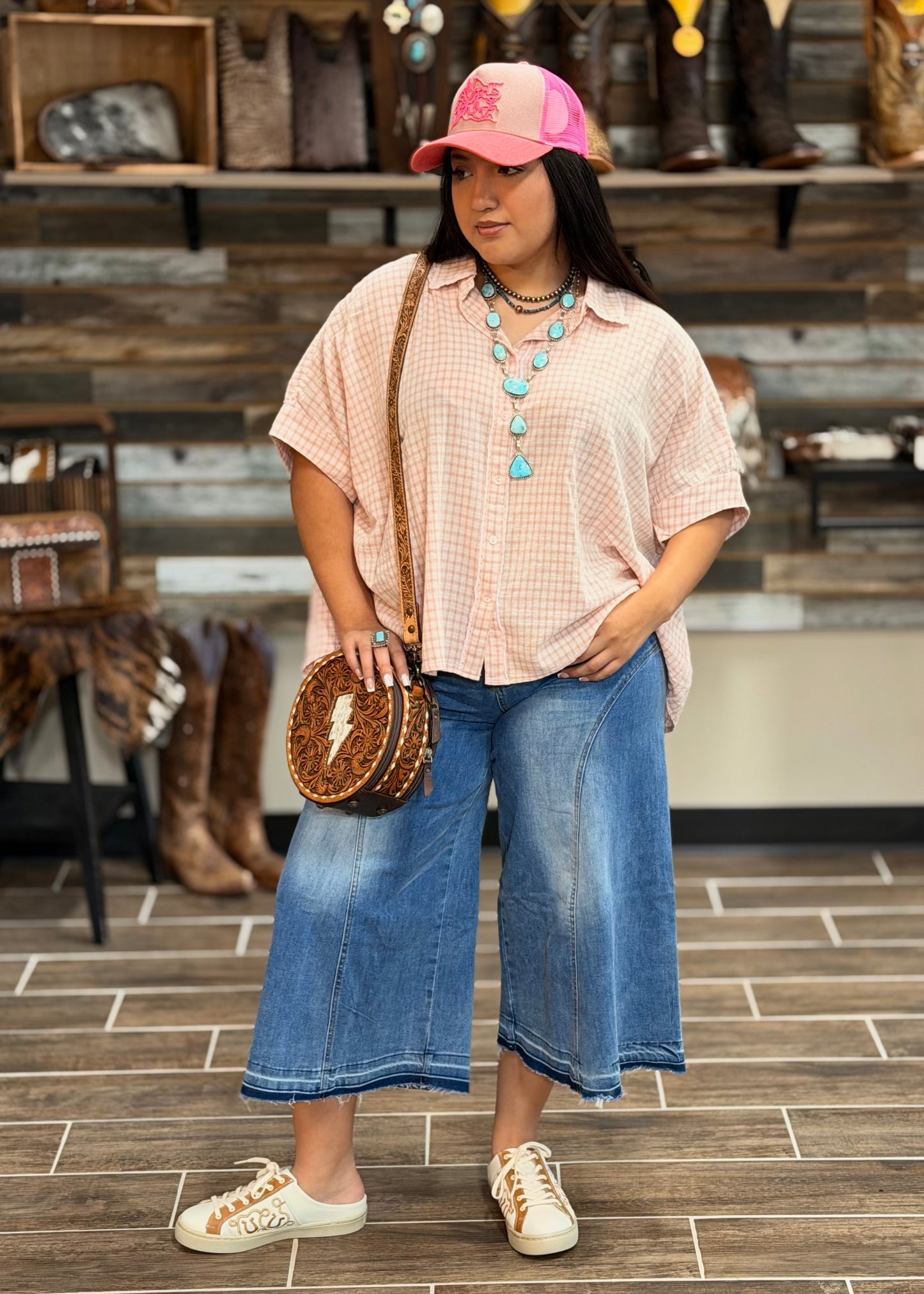 Pretty In Pink Button Up