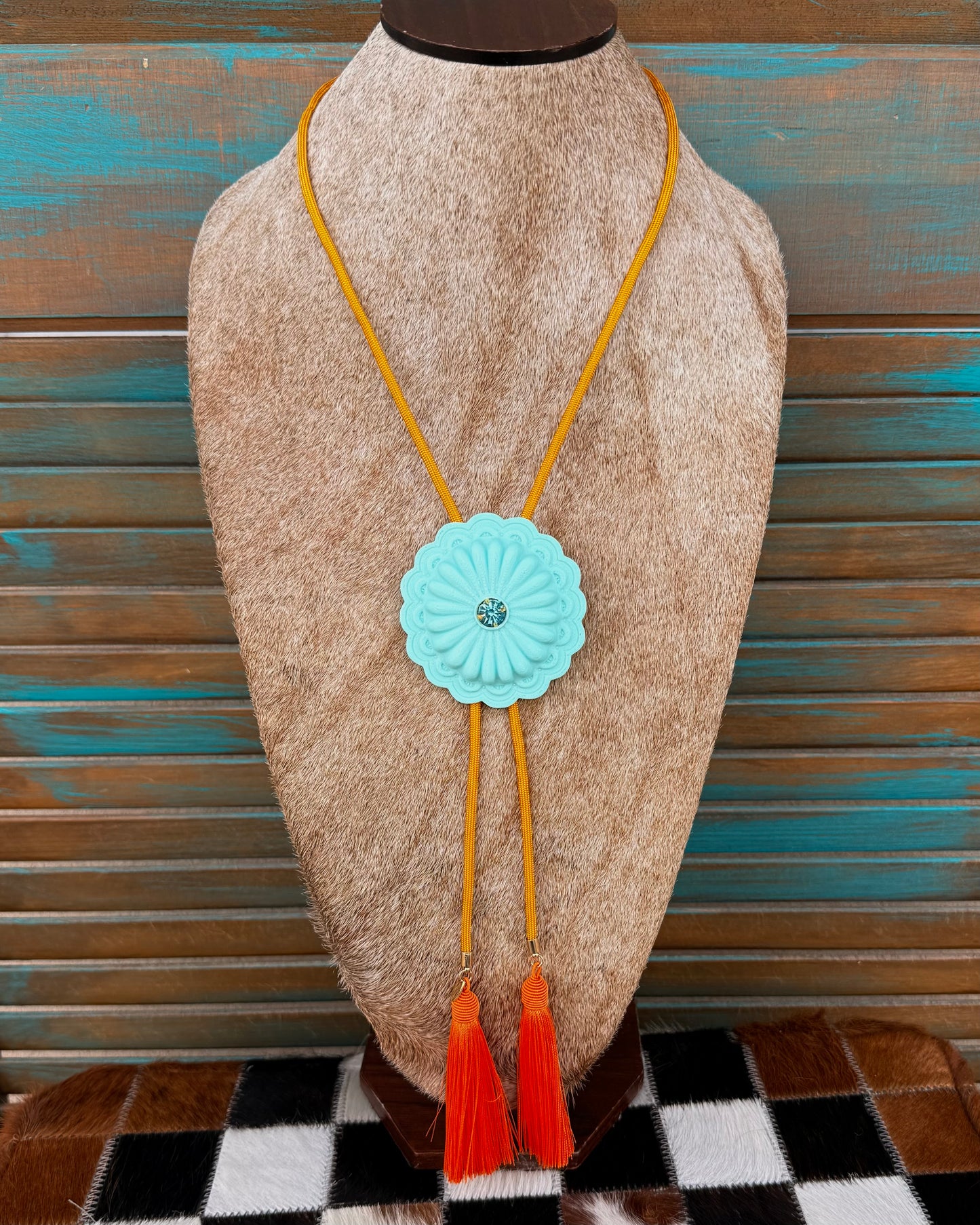 Concho Acrylic Western Bolo