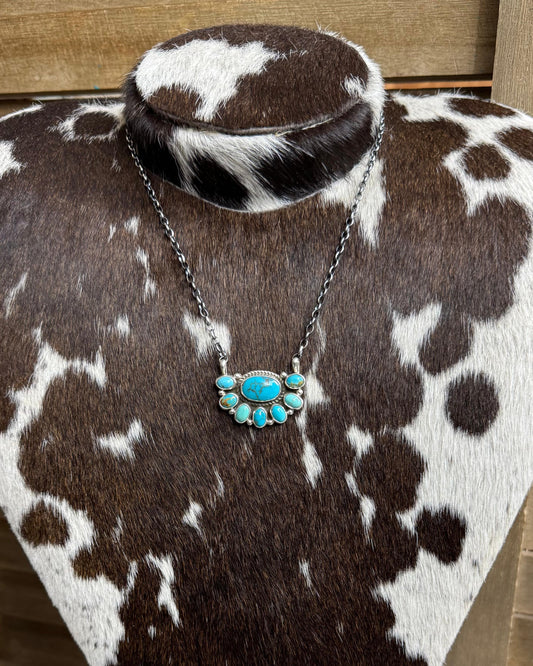 Turquoise Half Cluster Necklace *Native