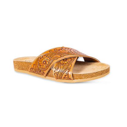 Gracie Hand Tooled Leather Sandals