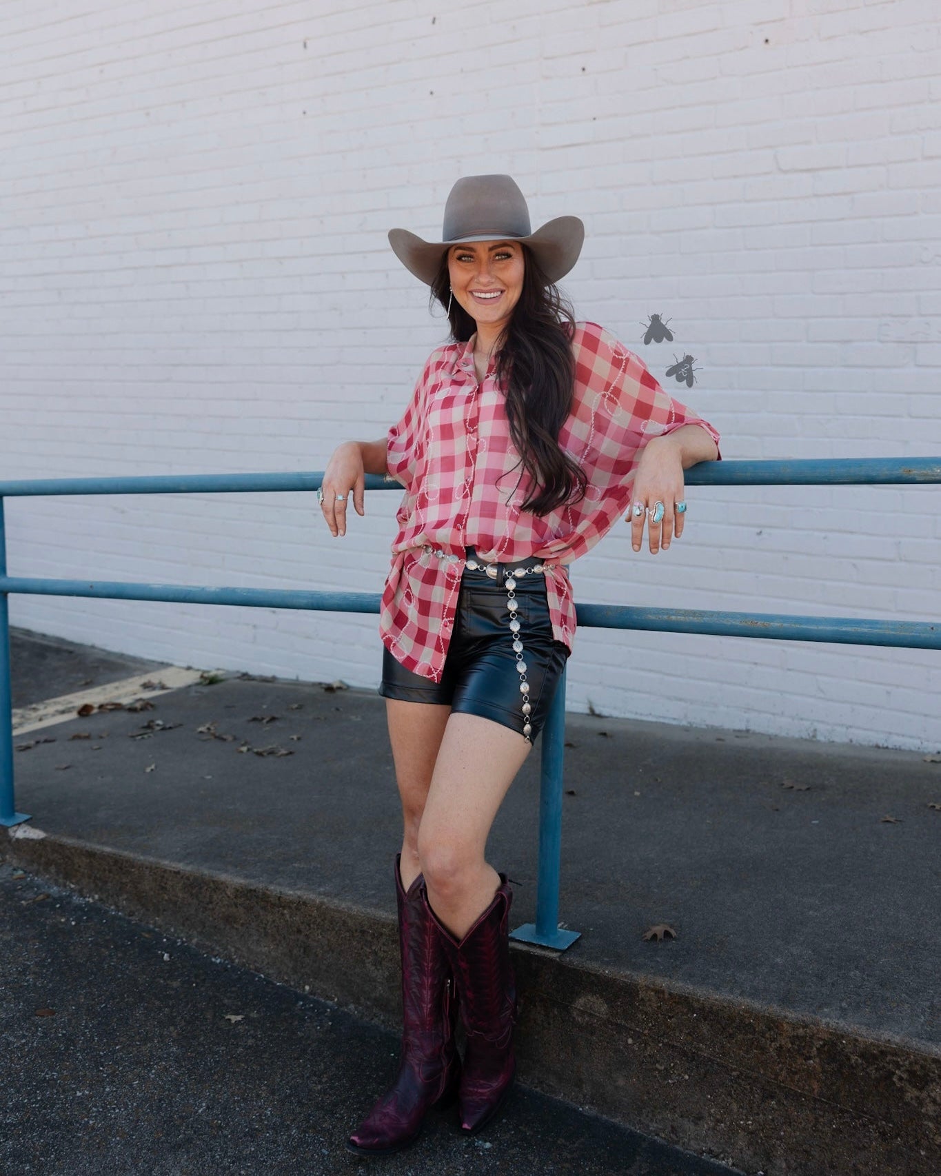 Blush Checkered Rodeo Blouse