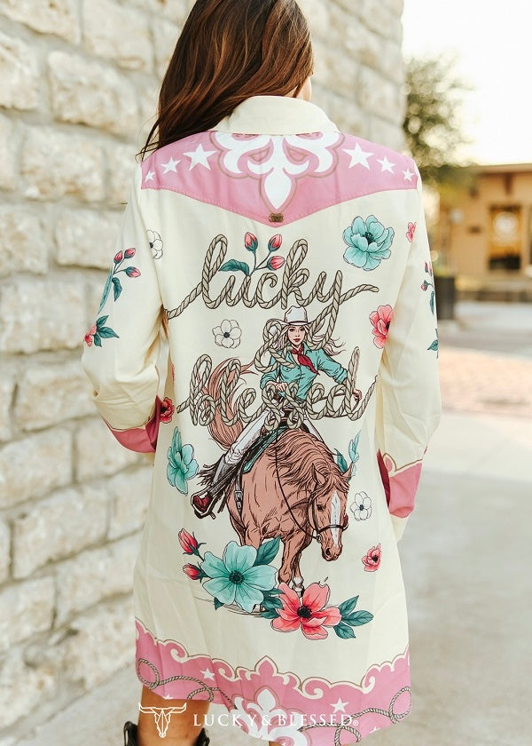 Wild Rose Rodeo Button up Dress