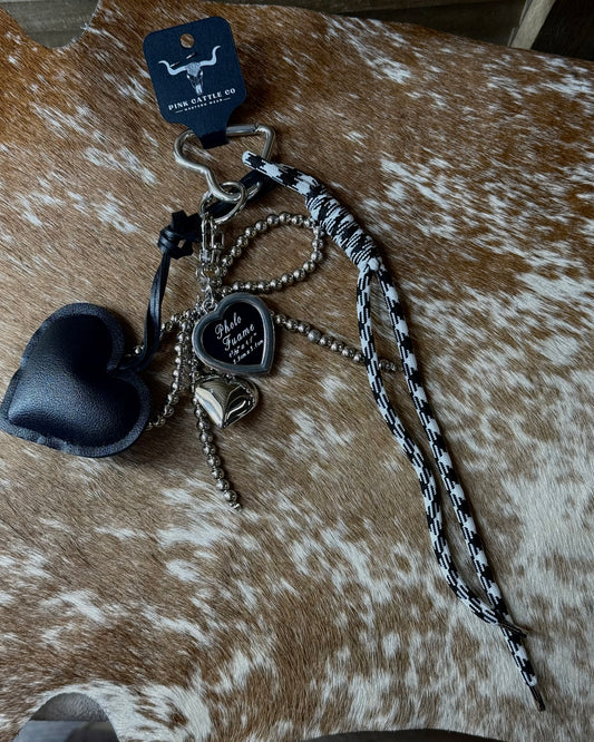 Black Heart Bag Charm