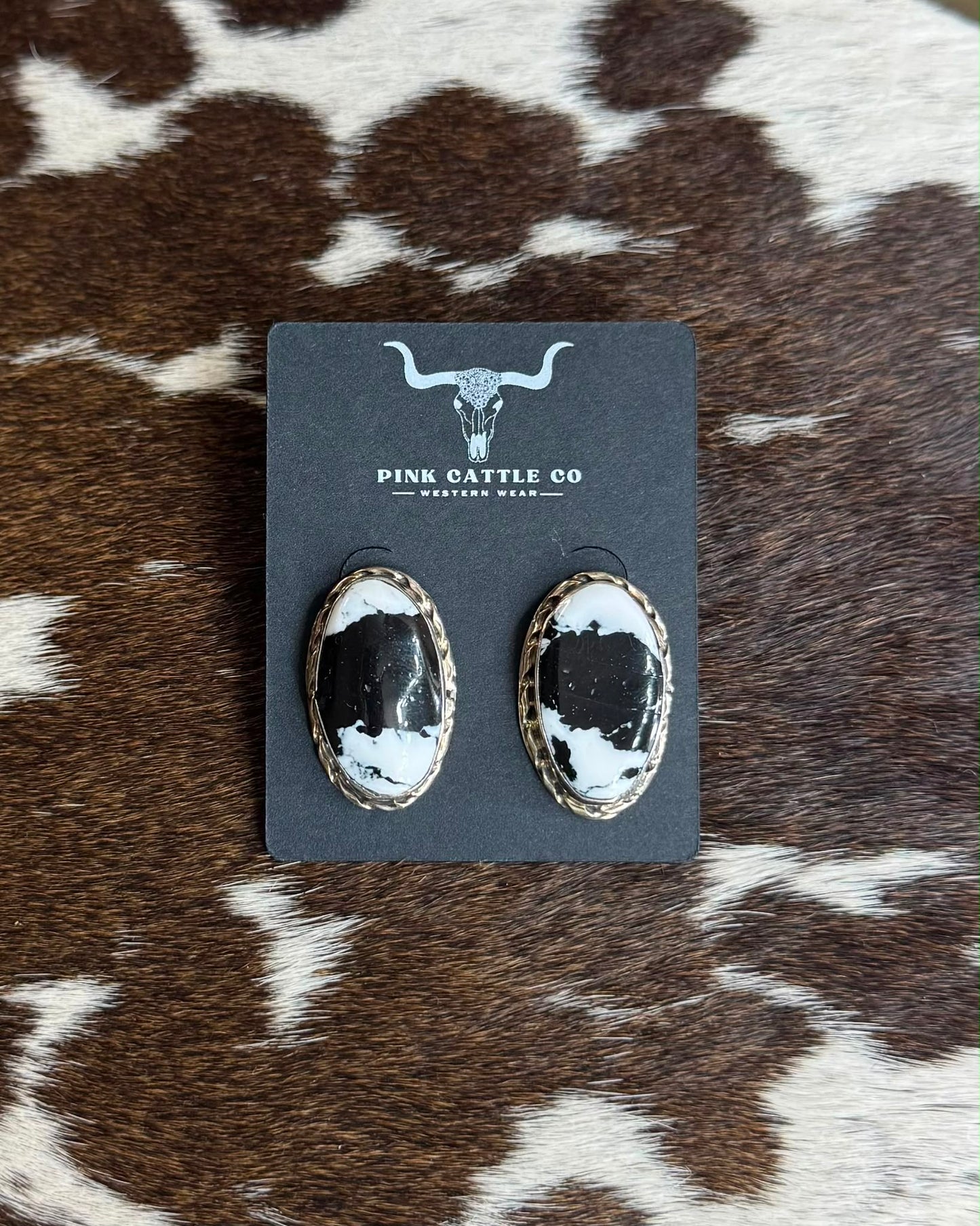 White Buffalo Stud Earrings *Native