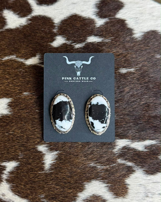 White Buffalo Stud Earrings *Native