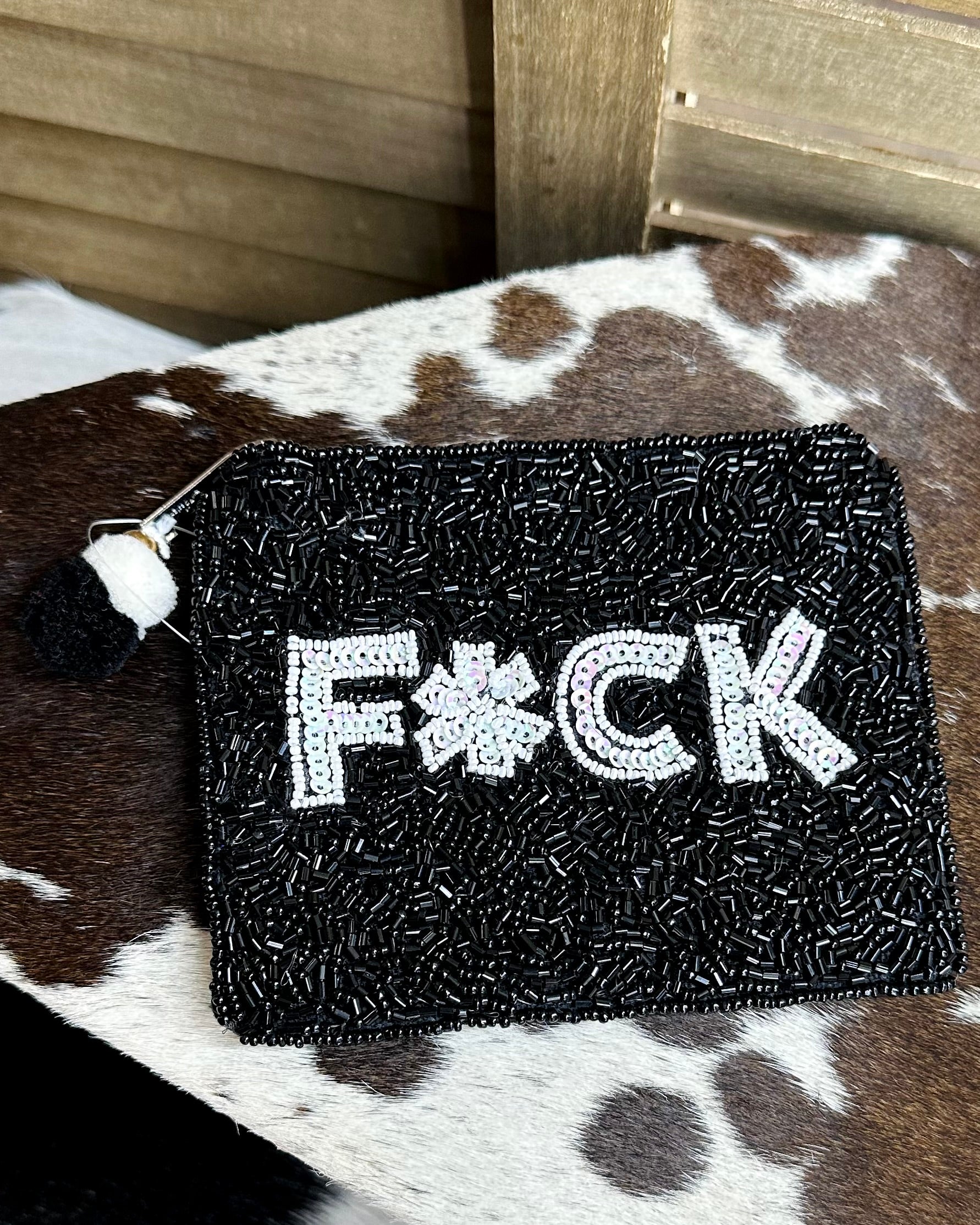 F*ck Beaded Pouch – My Pretty in Pink