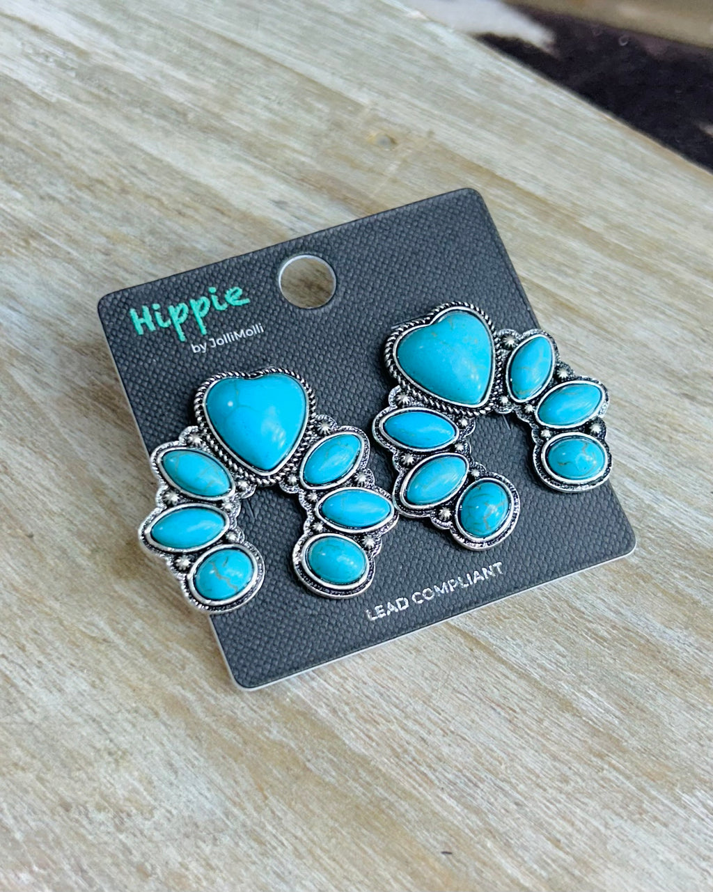 Turquoise Stud Squash Blossom Earrings