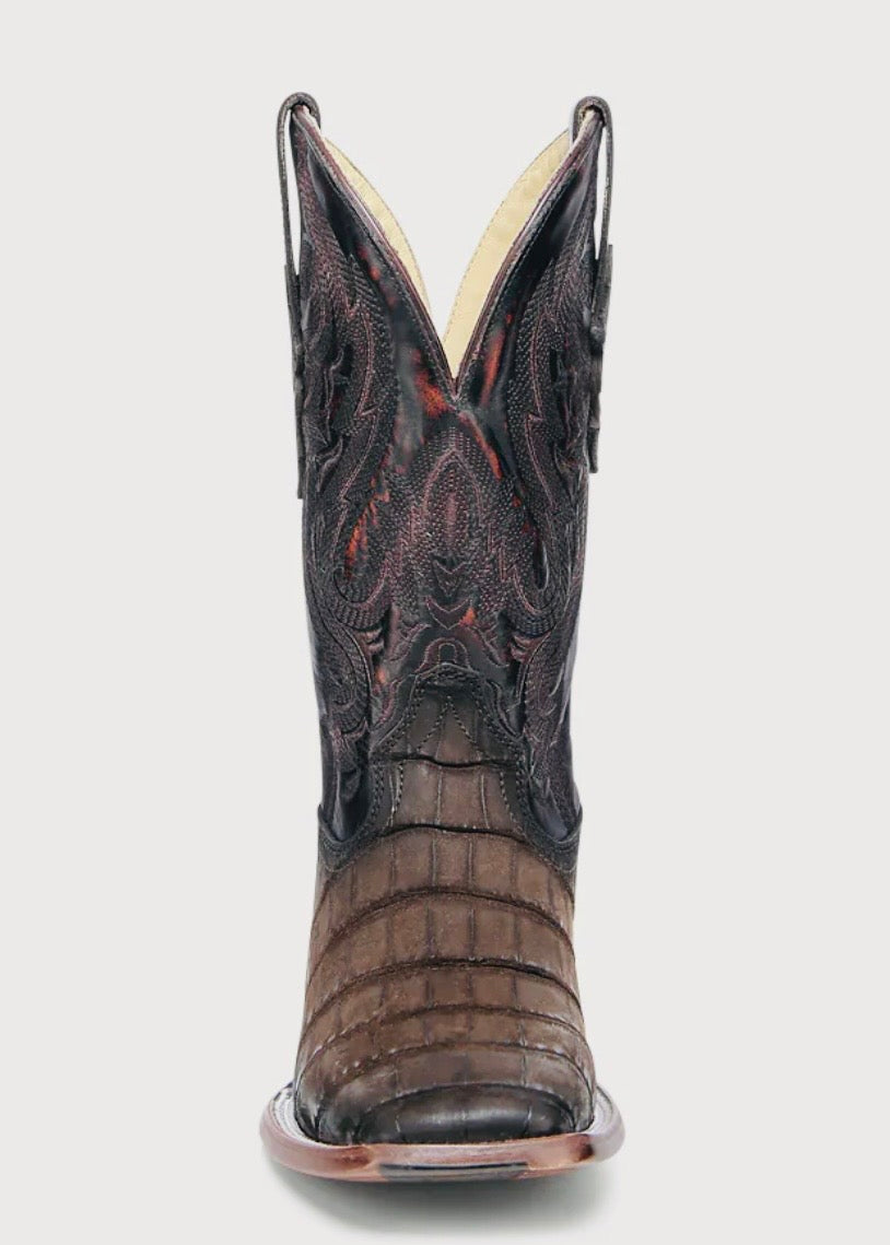 Men’s Chocolate Alligator Square Toe Boots