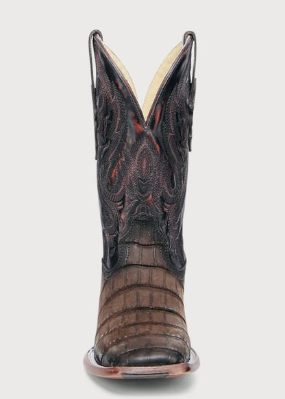 Men’s Chocolate Alligator Square Toe Boots