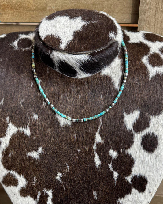 Turquoise Heishi Pearl Necklace *Non Native