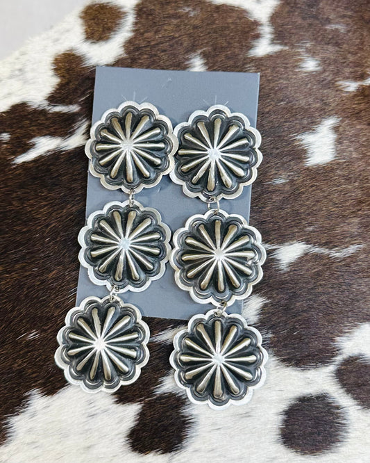 Lane Tahe Concho Drop Earrings *Native