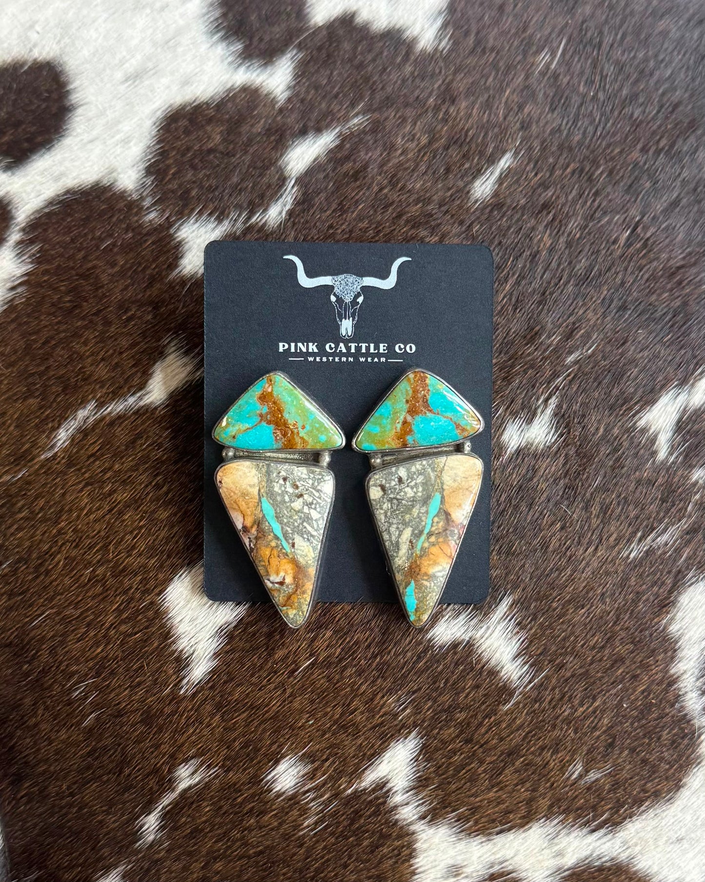 Vintage Double Stone Earrings *Native