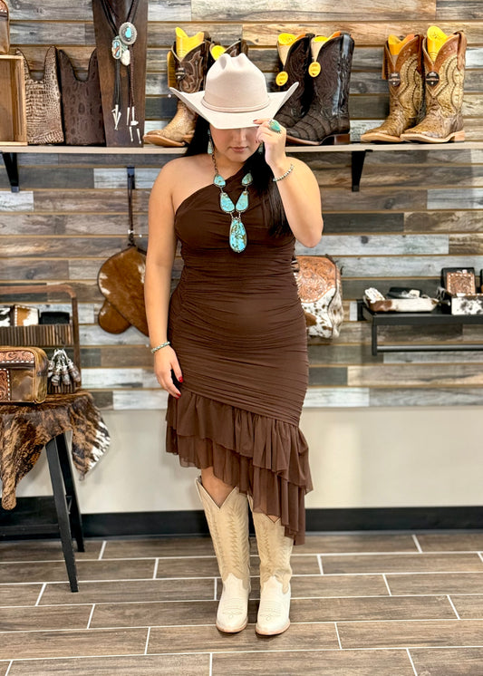 Cowgirl After Dark Dress (Brown)