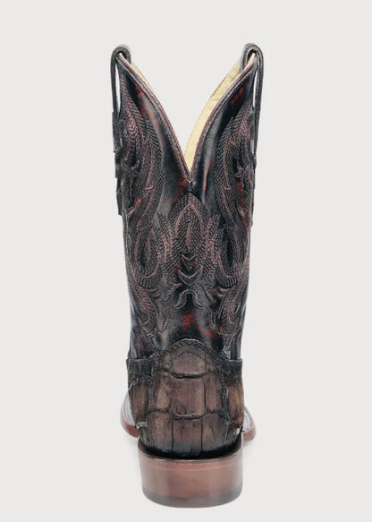 Men’s Chocolate Alligator Square Toe Boots